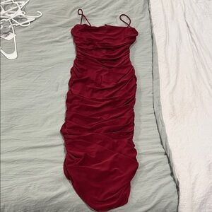 Windsor Strapless Burgundy Dress